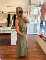 Vienna Tie Up Straps Sun Dress in Khaki