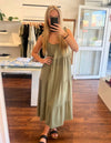 Vienna Tie Up Straps Sun Dress in Khaki