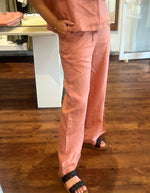 Haven Drawstring Waist Pants in Terracotta Linen