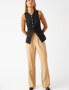 Gisele Button Down Longline Vest in Black