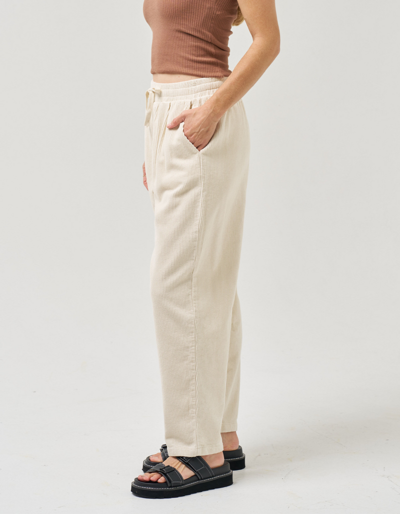 Bern Elastic Waist Relaxed Cord Pants in Cream