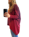 Willow Cotton Knit Jumper in Wine Red