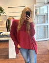 Willow Cotton Knit Jumper in Wine Red