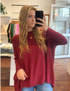 Willow Cotton Knit Jumper in Wine Red