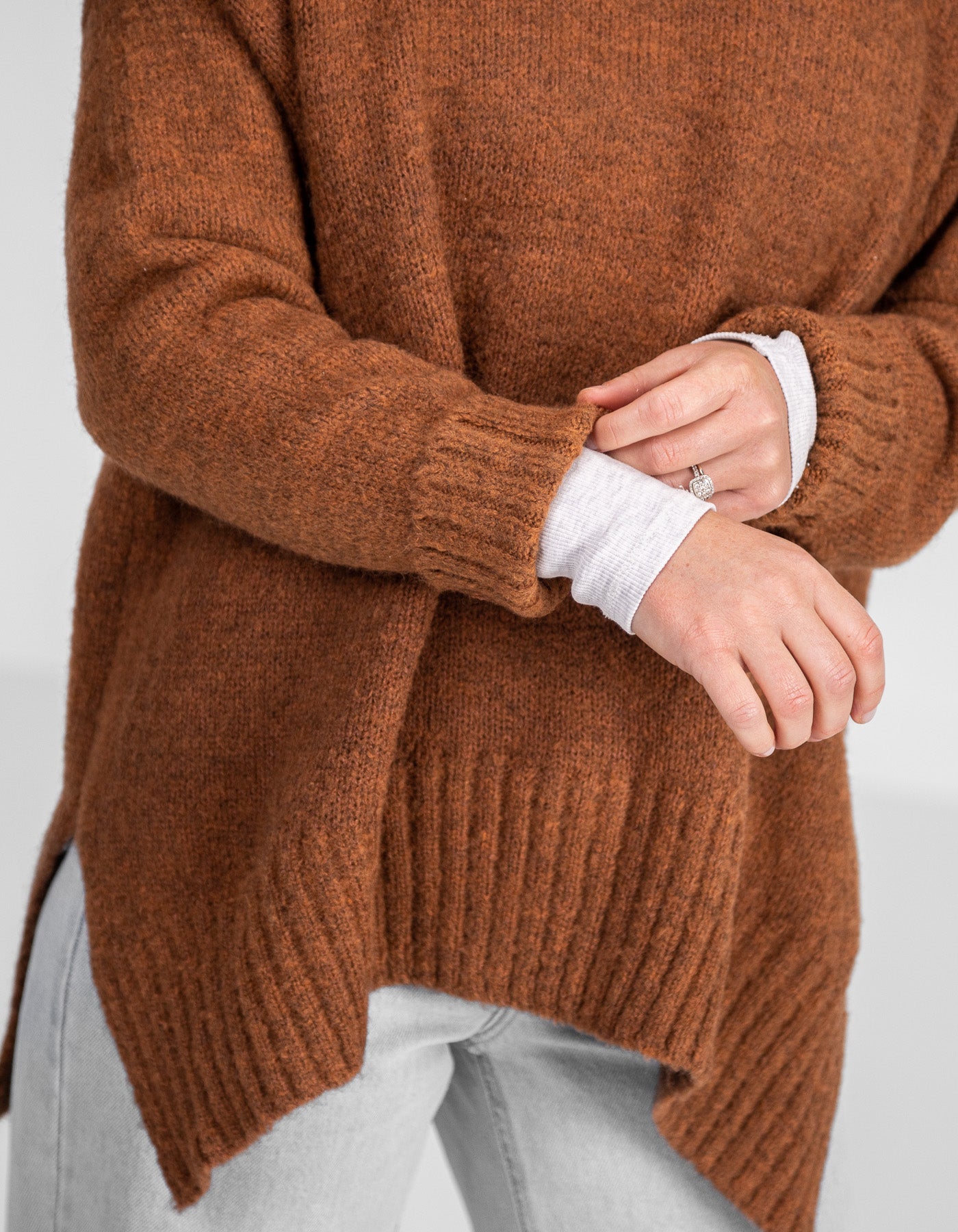 Julia Crew Neck Knit Jumper in Rust – Karma Kameleon